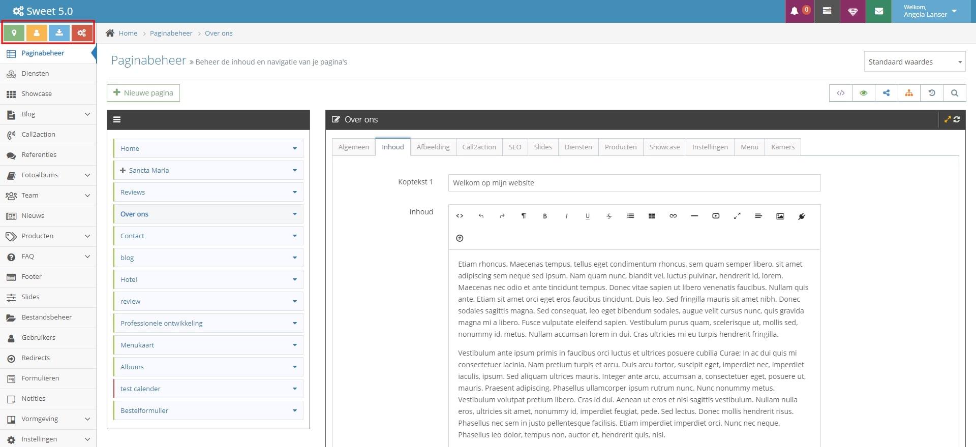 Uitleg van de gekleurde buttons in het CMS Uitleg van de gekleurde buttons in het CMS
