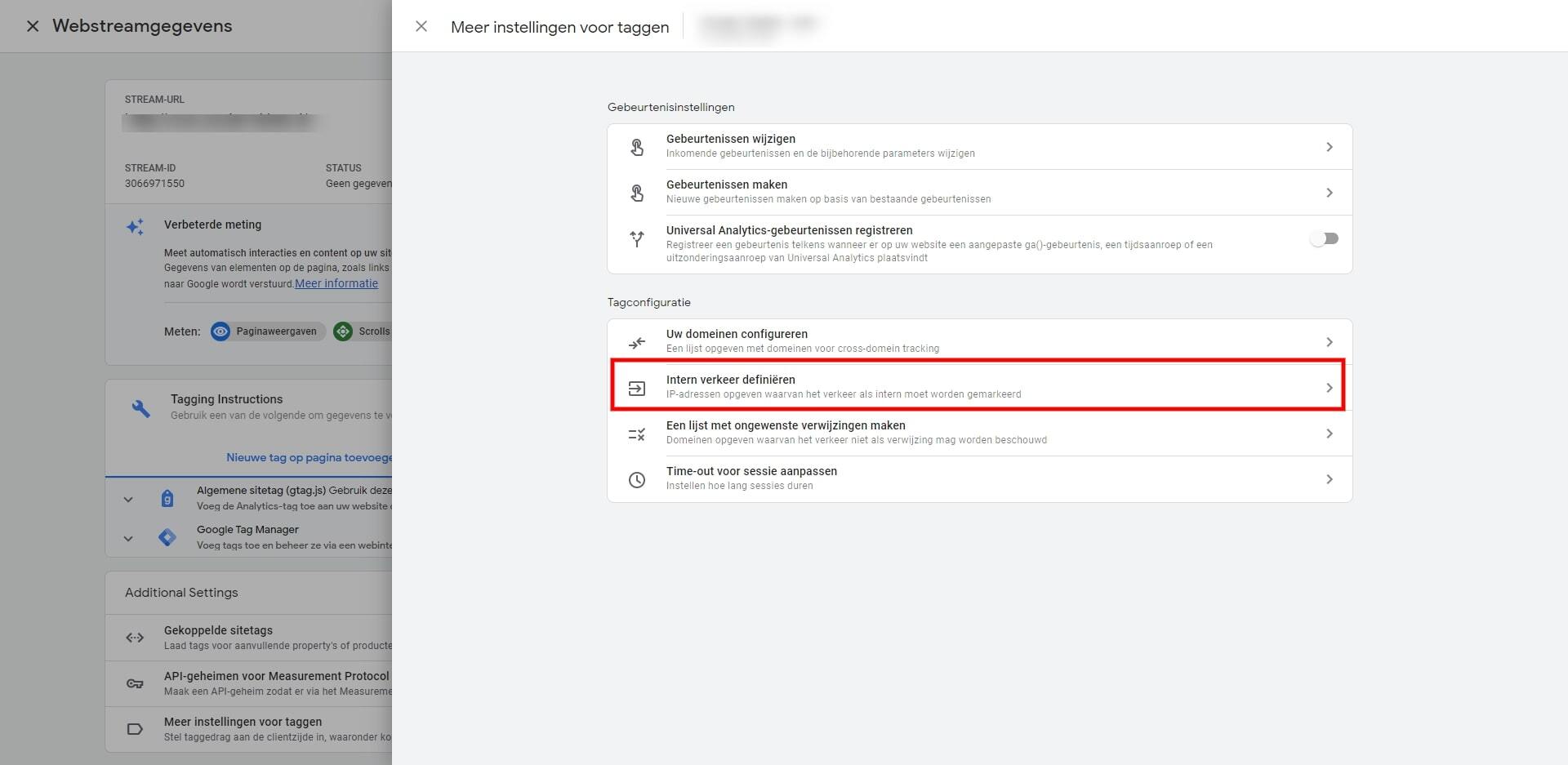 Eerste stap intern verkeer uitsluiten Google Analytics