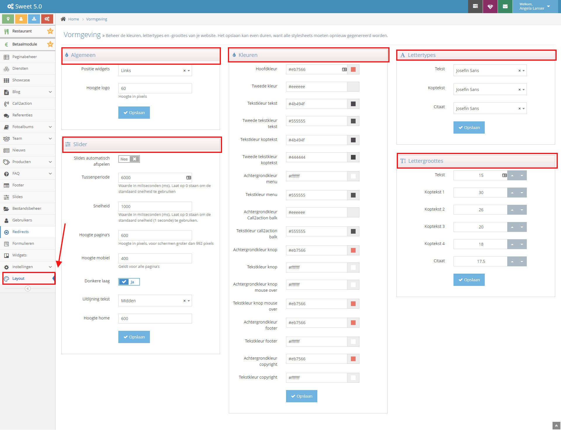 Onderdelen layout-module