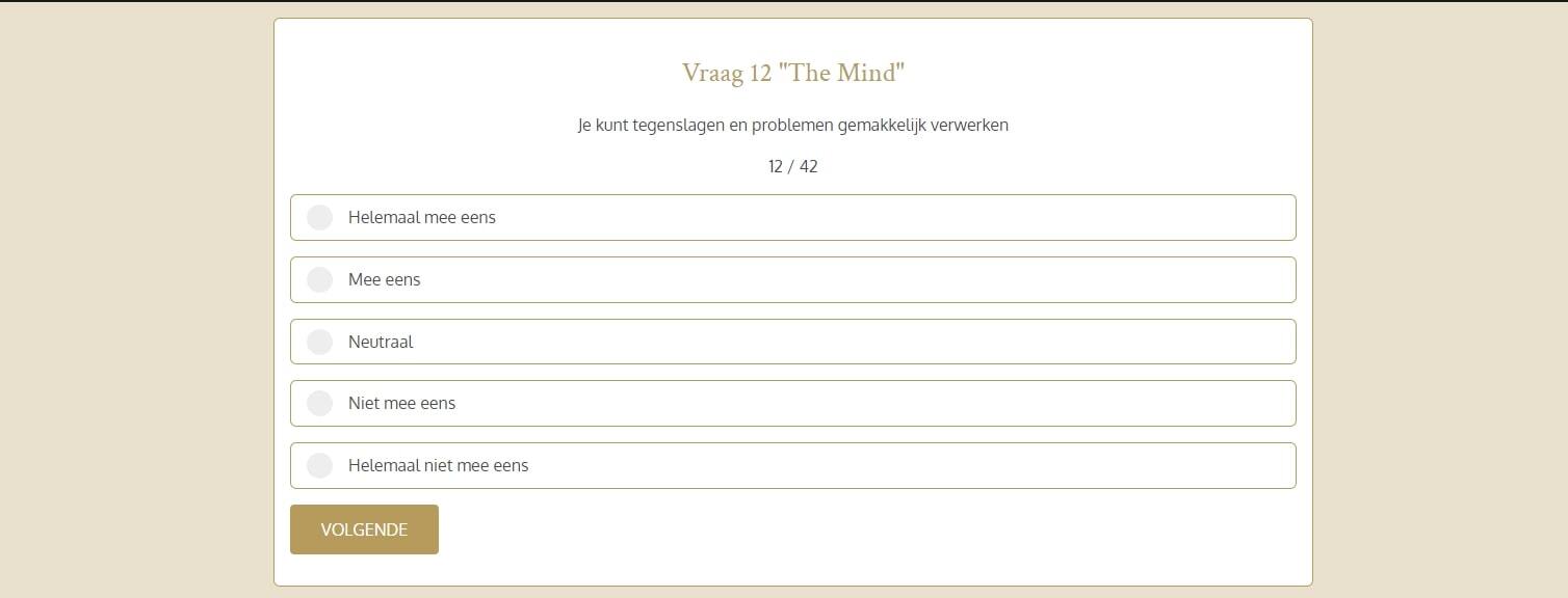 Voorbeeld survey module website Dutch Healer