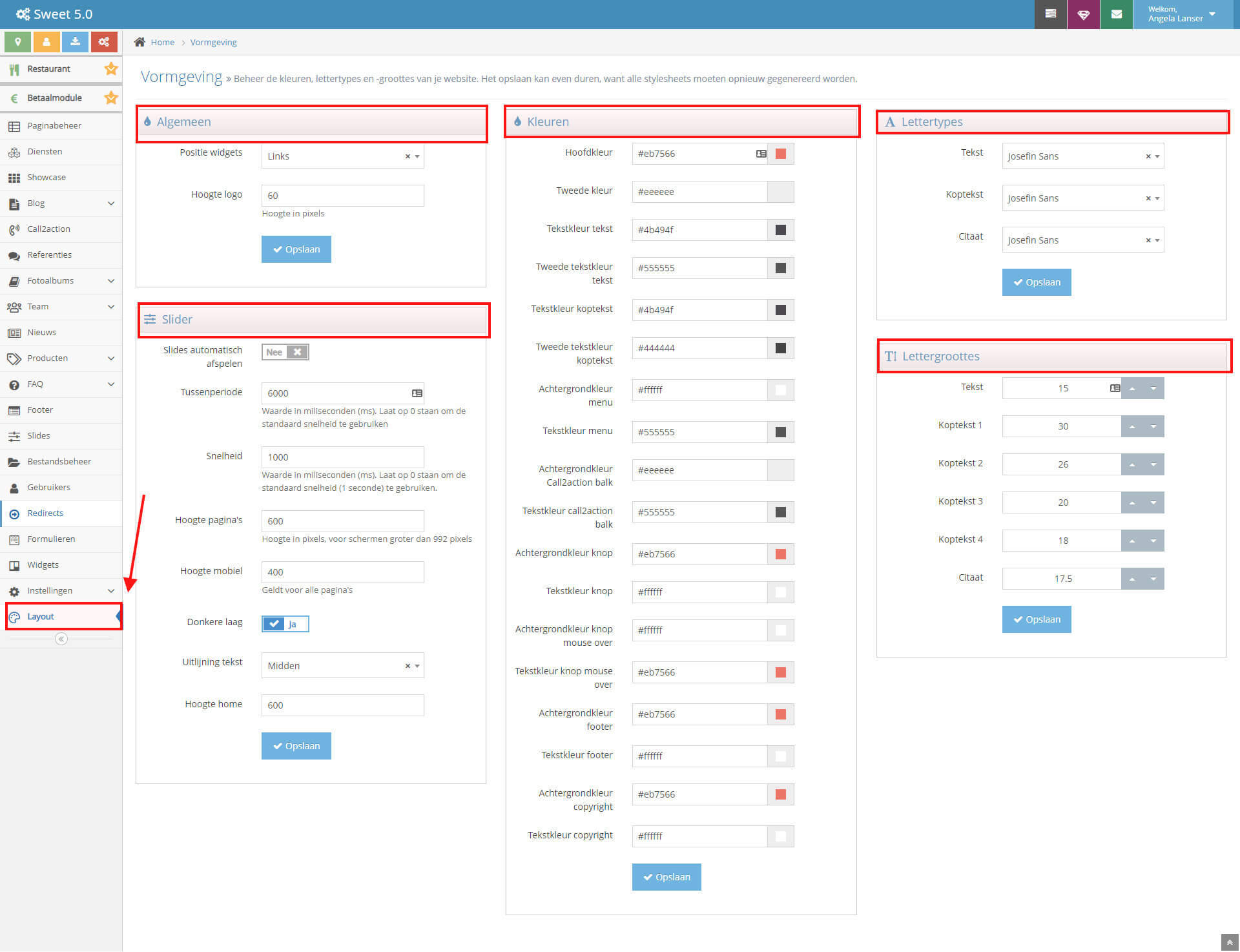 Onderdelen layout-module