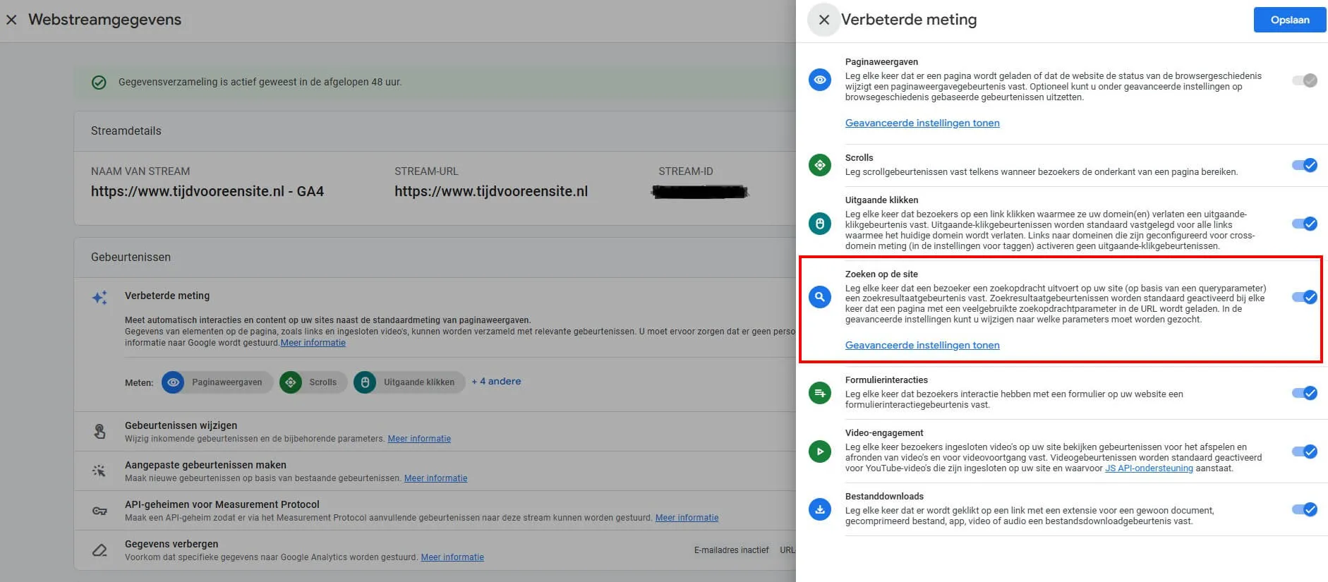 Site Search bijhouden inschakelen in Google Analytics