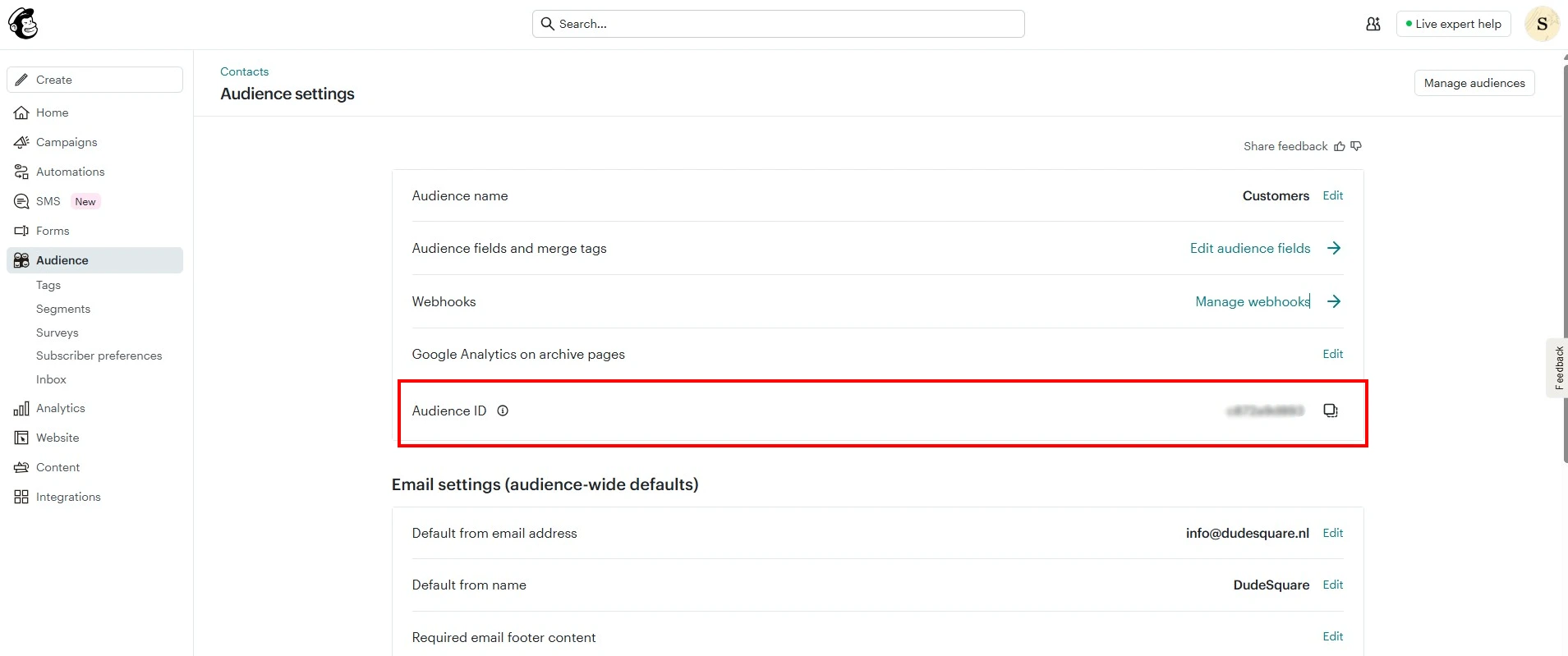 Unieke list id Mailchimp