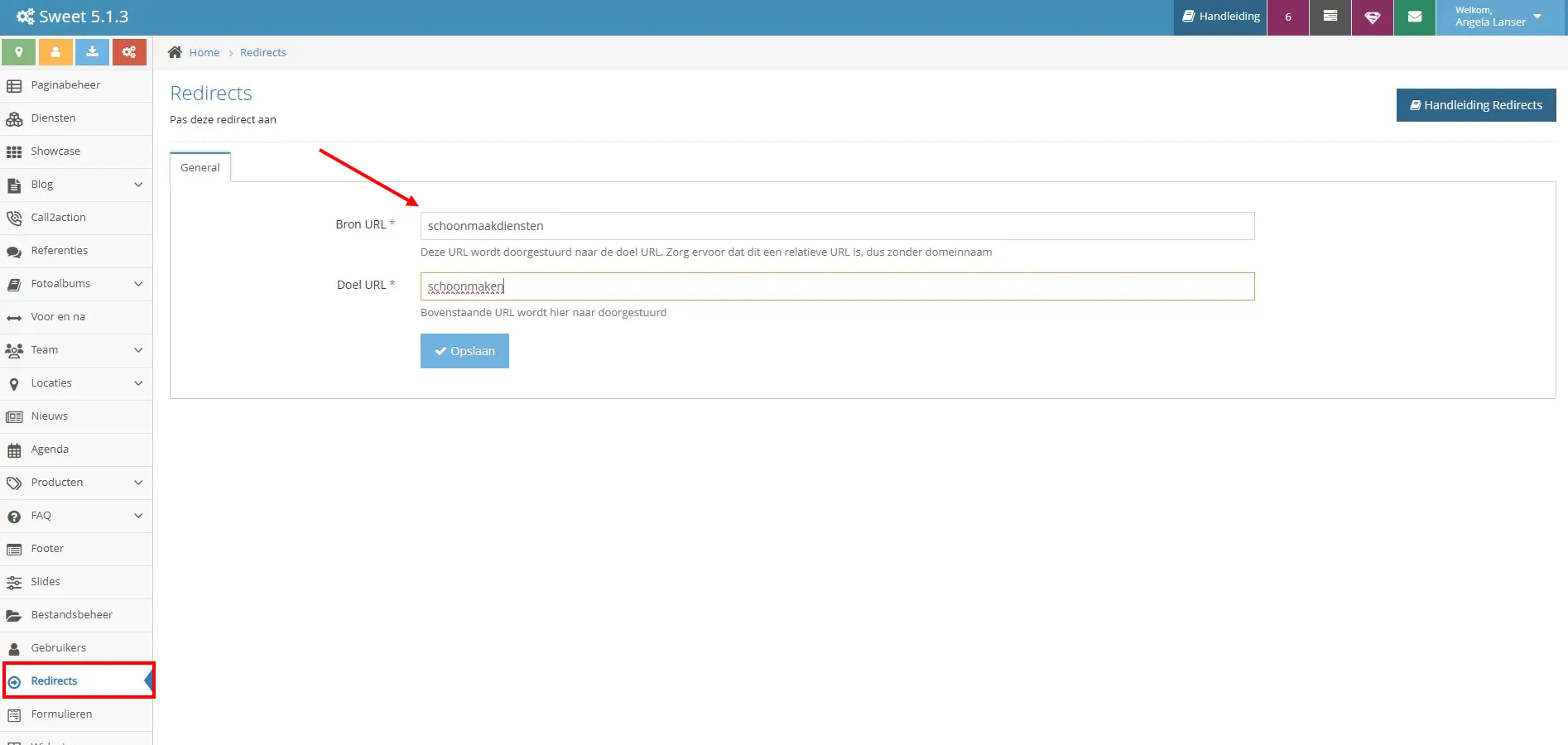 Redirect aanmaken in CMS Tijdvooreensite