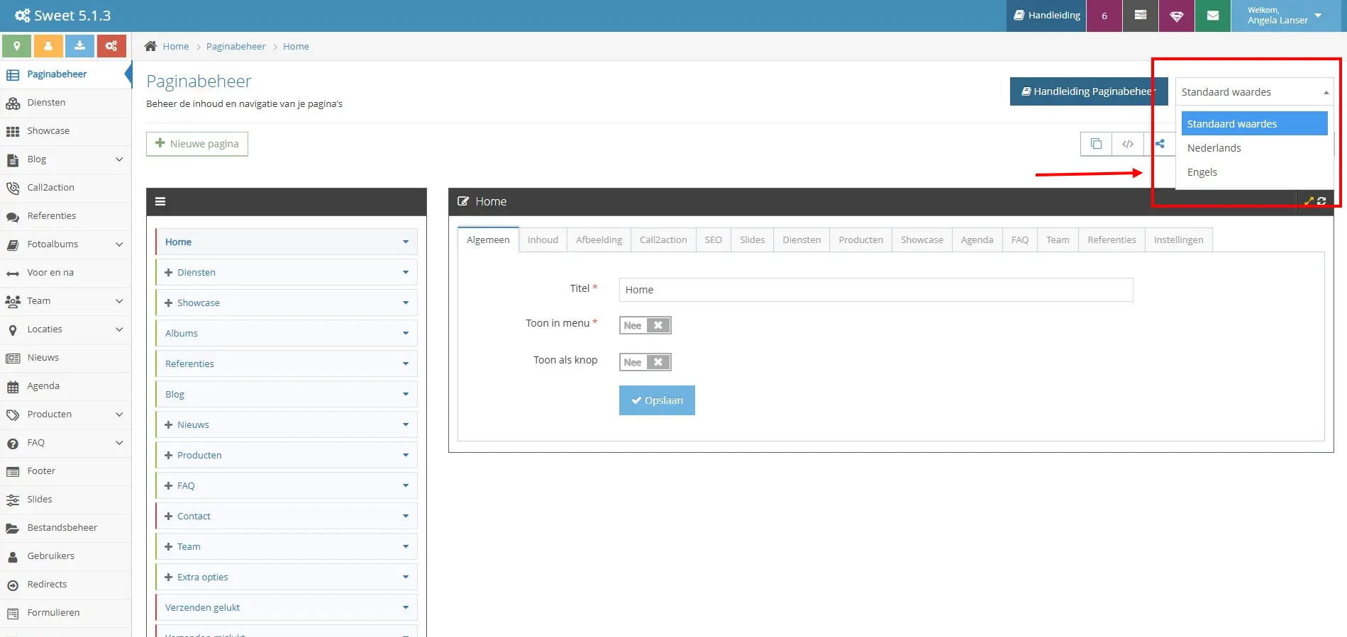 Optie meertaligheid in CMS Optie meertaligheid in CMS