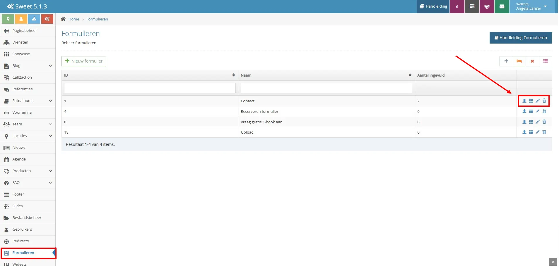 Formulieren module in het CMS Formulieren module in het CMS