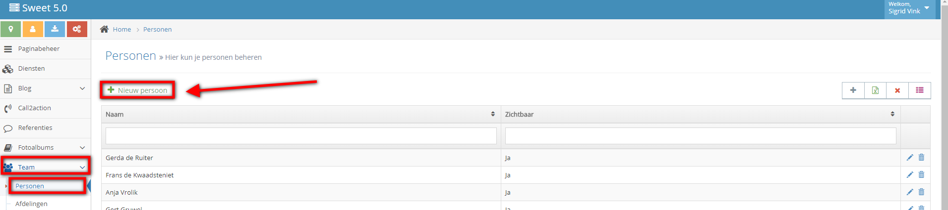 Team aanvullen en beheren in het CMS Team aanvullen en beheren in het CMS