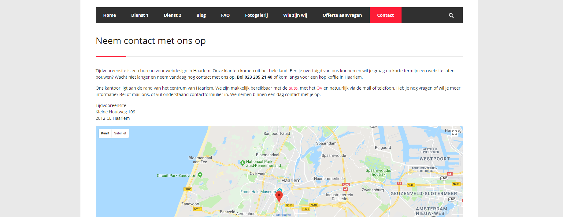 Een contactpagina aanmaken