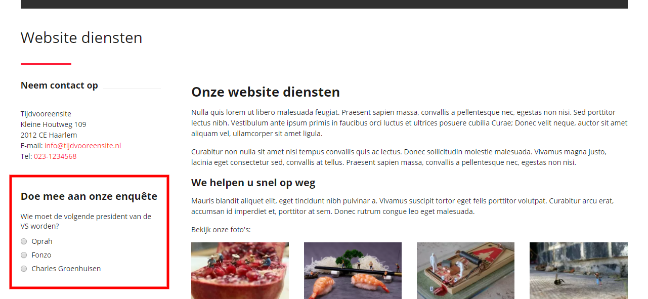 Formulier als widget toevoegen aan je pagina