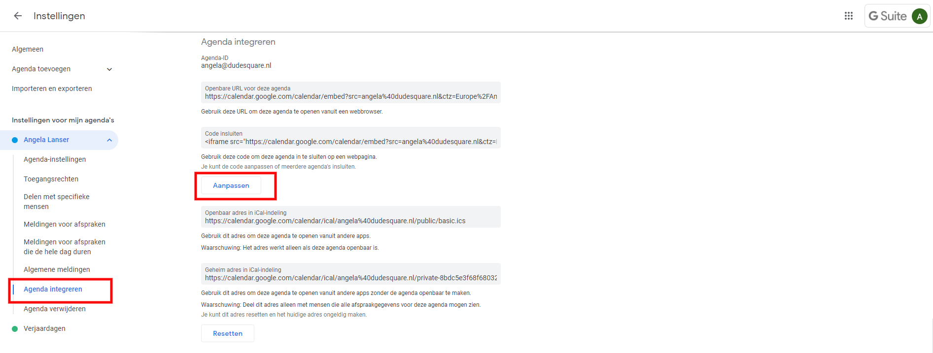 Agenda integreren Agenda integreren