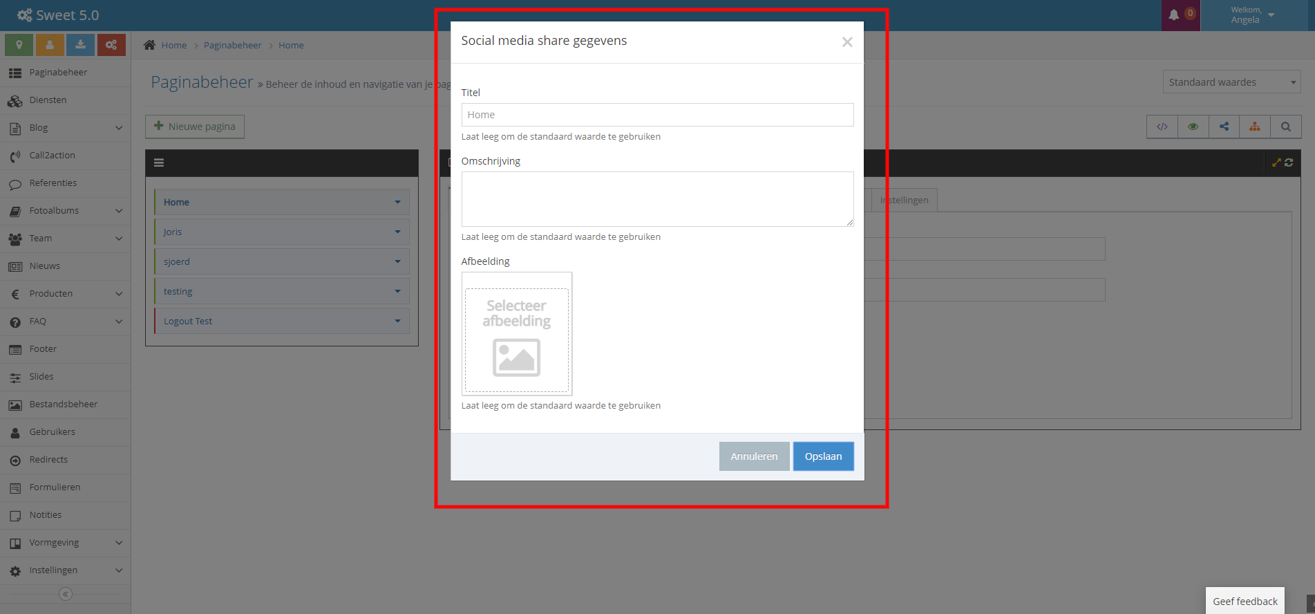 Social media share beheerfunctie stap 2 Social media share beheerfunctie stap 2