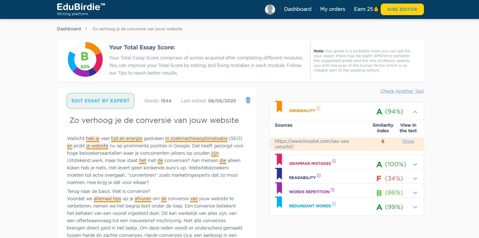 Plagiaat check EduBirdie Plagiaat check EduBirdie
