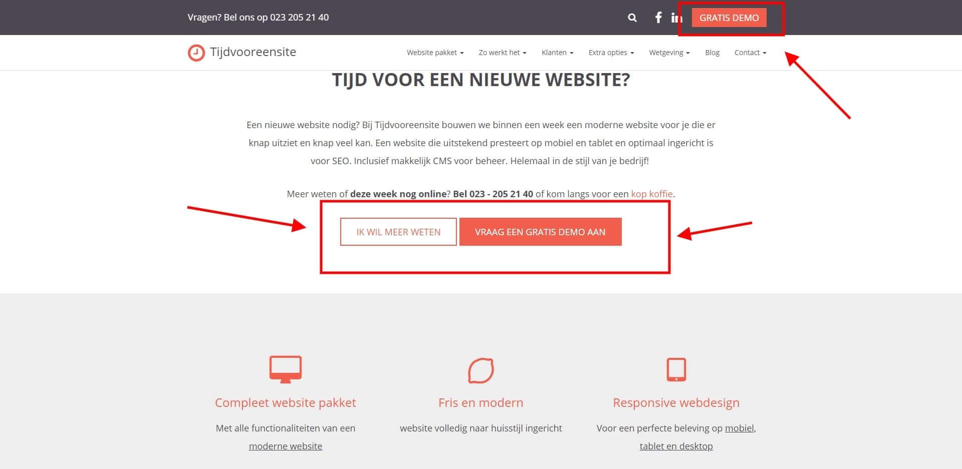 CTA-buttons op Tijdvooreensite Haarlem CTA-buttons op Tijdvooreensite Haarlem