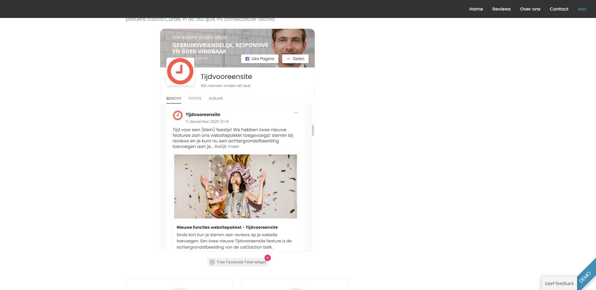 Facebook feed op jouw website