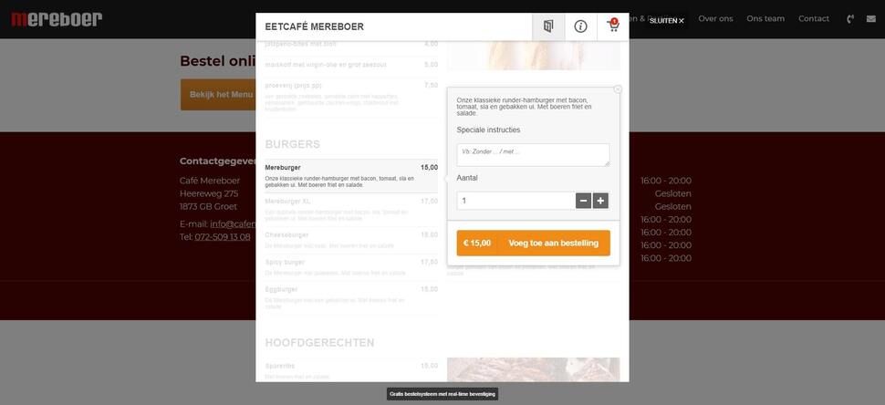 Online eten bestellen en wensen doorgeven