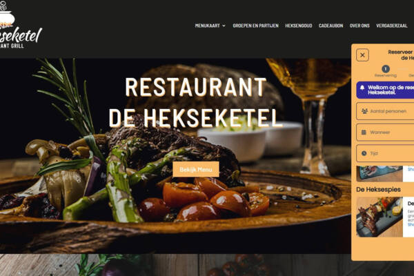 Uitgeklapte reserveringswidget Restomanager