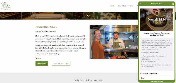 Vormgeving opties reserveerwidget Tebi