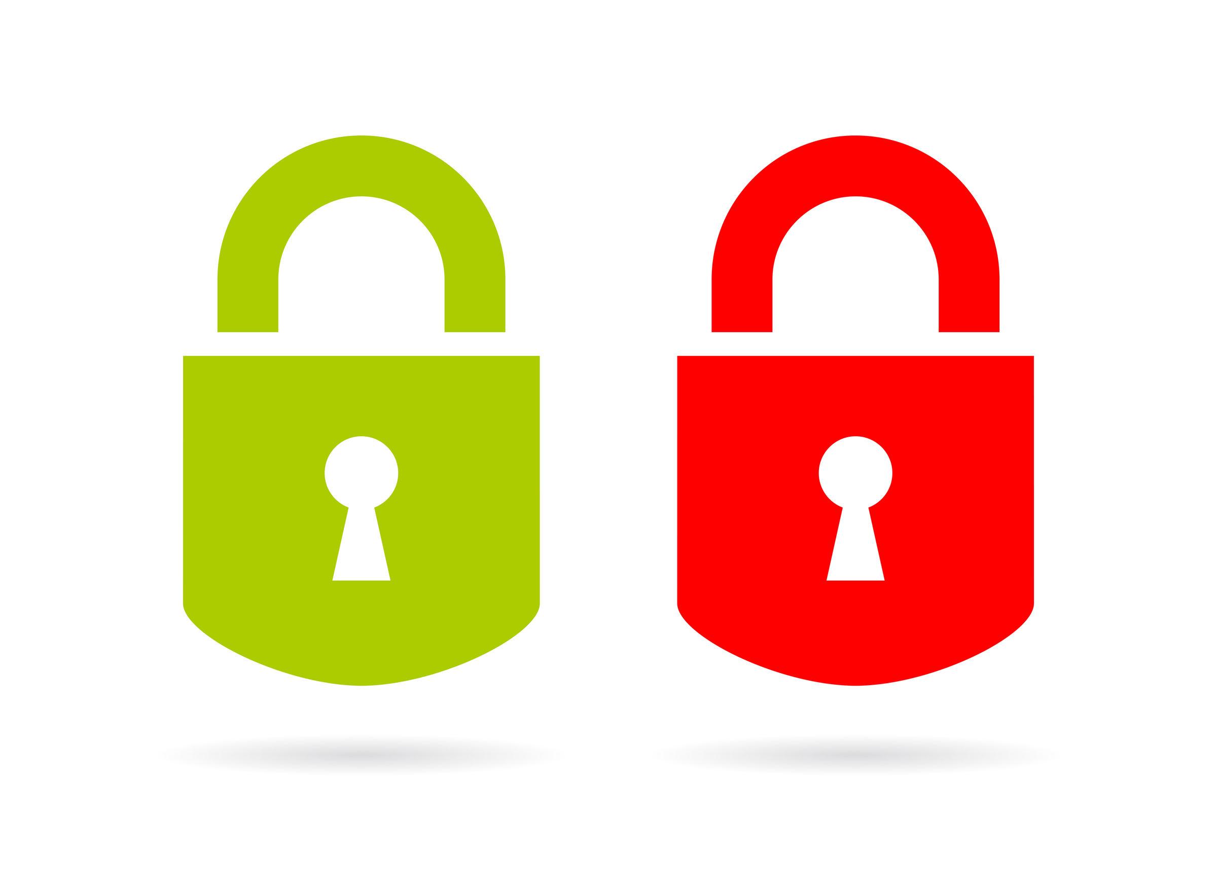 Groen en rood slotje in browser Chrome