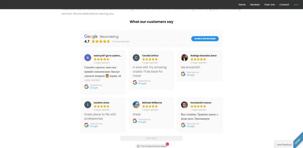 Met Elfsight een overzicht van Google reviews op website
